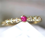 14K Gold Plated Ruby Ring