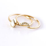 14K Gold-Plated Water Drop Ring Set