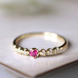 14K Gold Plated Ruby Ring