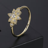 Flower Zircon Thin Ring