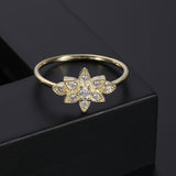 Flower Zircon Thin Ring