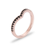 V-Shaped Wave Pattern Rose Gold Ring