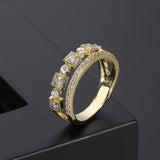 Square Zircon Double Layer Ring