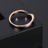 V-Shaped Wave Pattern Rose Gold Ring