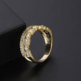 Square Zircon Double Layer Ring