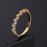 Full Zircon Gold-Plated Ring