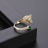 Leopard Head Open Ring