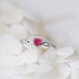 Heart-Shaped Single Zircon Ring