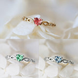 Heart-Shaped Single Zircon Ring