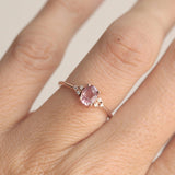 Oval Cut Pink Sapphire Zircon Ring