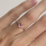 Oval Cut Pink Sapphire Zircon Ring