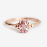 Oval Cut Pink Sapphire Zircon Ring