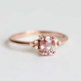 Oval Cut Pink Sapphire Zircon Ring