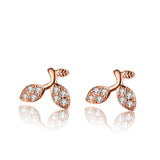 Zircon Leaf Earrings