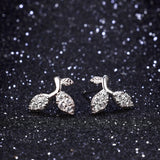 Zircon Leaf Earrings