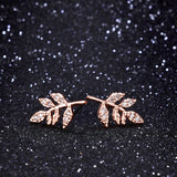 Leaf Zircon Earrings