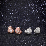 Sweet Heart-Shaped Zircon Earrings