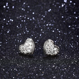 Sweet Heart-Shaped Zircon Earrings