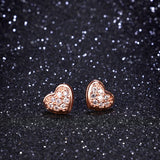 Sweet Heart-Shaped Zircon Earrings