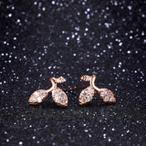 Zircon Leaf Earrings