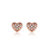 Sweet Heart-Shaped Zircon Earrings