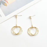 Metal Hoop Long Earrings