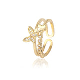 Double Butterfly Zircon Ring