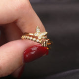 Double Butterfly Zircon Ring