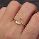 Moon Zircon Adjustable Ring