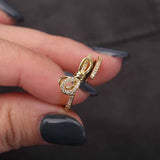 Bow Zircon Open Ring