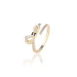 Bow Zircon Open Ring