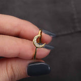 Moon Zircon Adjustable Ring