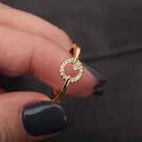 Hollow Circle Shape Open Ring