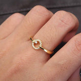 Hollow Circle Shape Open Ring