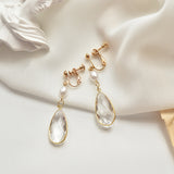 Long Crystal Pearl Drop Earrings