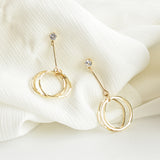 Metal Hoop Long Earrings