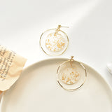 Vintage Gold Foil Transparent Acrylic Earrings