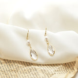 Long Crystal Pearl Drop Earrings