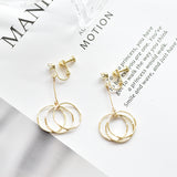 Metal Hoop Long Earrings