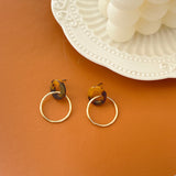 Amber Pattern Hoop with Alloy Hoop Earrings