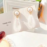 Pearl Drop Long Earrings