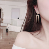 Geometric Long Rectangular Earrings