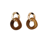 Golden Two-Town Thick Hoop Earrings