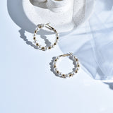 Large Pearl Hoop Earrings