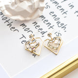 Double Heart Pearl Earrings