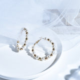 Large Pearl Hoop Earrings