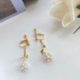 Pearl Flower Ball Earrings