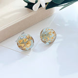 Gold Foil Round Earrings