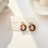 Golden Two-Town Thick Hoop Earrings