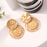 Vintage Queen Head Coin Earrings